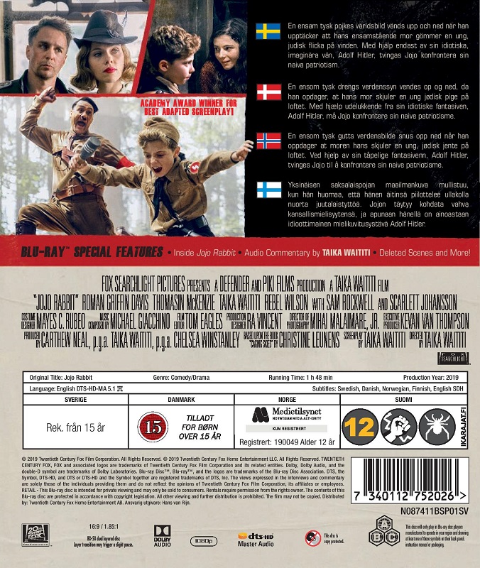 Jojo Rabbit Blu Ray - Blu Ray - Future Movie Shop