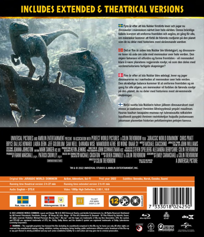 Jurassic World: Dominion (4K UHD Blu-ray) Especial Metálica) [Blu-ray]: Chris Pratt, Bryce Dallas Howard, Laura Dern, Sam Neill, Trevorrow, Chris Pratt, Bryce Howard: Películas Y TV | trasquavillage.com