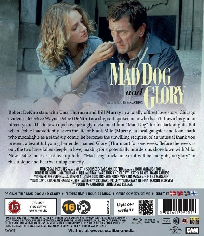 Excalibur Mad Dog And Glory - Film In DVD O Blu-ray? (Richiedi Info) - Colore Nero
